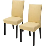 Segus Stuhlbezüge, 2 Stück Stuhlhussen Stretch, Abnehmbare und Waschbarer, Stuhlhussen Beige für Esszimmer, Küche, Bankett, Hochzeit (Polar Fleece)