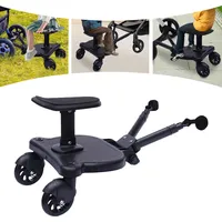 3-7 Jahre Kinderwagen Pedal Adapter Sitz bis 25kg Buggy Board Sitz Kinderrad Stehbrett Pedal Zubehör Wheel Standing Board Pedal (Schwarz) - Schwarz