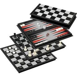 Philos-Spiele Schach-Backgammon-Dame-Set, Kunststoff, Feld 37 mm 2506