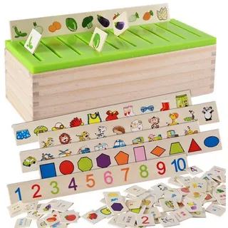 DOPWii Stapelspielzeug Montessori Holz Steckspiel, Sortierspiel, Kinder Spiele Spielzeug, Wissen Klassifizierung Spielzeug, Lernspielzeug