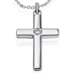 Ketten-Anhänger ONE ELEMENT "0,03 ct Diamant Brillant Anhänger aus 585 Weißgold", silber, Schmuckanhänger, Damen, 0.03 ct mit Diamant, Weißgold 585-Diamanten, Weißgold 585, Diamanten, Damen Gold Schmuck