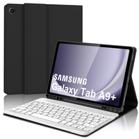 AVNICUD Tastatur Hülle für Samsung Galaxy Tab A9 Plus - QWERTZ Deutsches Bluetooth-Tastatur Abnehmbarer Magnetisch Schutzhülle mit Stifthalter für Tab A9+/A9 Plus 11'' 2023 (SM-X210/X216/X218),Schwarz