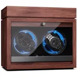 Uhrenbeweger für Automatikuhren, Automatik-Uhrenbeweger für 2 Uhren, Automatikuhr Uhrenbeweger mit Acryl-Tür, Automatischer Uhrenbeweger, Blaue LEDs,