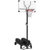 SPORTNOW Basketballkorb Outdoor mit Ständer, 130-310 cm höhenverstellbar Basketballständer klappbar, Basketballanlage Standfuß mit Rollen, für Erwachsene, Schwarz