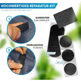 NORDMUT NORDMUT® Isomatte Ultraleicht [mit Reparaturset] – Aufblasbare Luftmatratze Camping kleines Packmaß – Camping Matratze Wetterfest für O... - Dunkelgrau