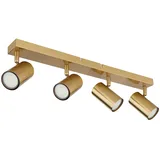 GLOBO Deckenstrahler 4 flammig Deckenlampe gold Wohnzimmerlampe Deckenleuchte, Spots beweglich, 4x GU10 Fassungen, LxBxH 56x6x12 cm