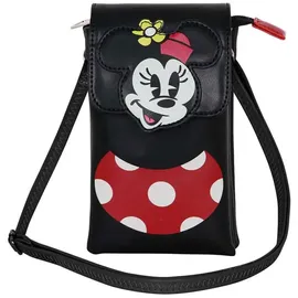 Disney Minnie Maus Face-Handytasche, Schwarz, 12 x 20 cm
