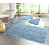 KiNZLER Badematte Chaozhou, Höhe 20 mm, rutschhemmend beschichtet, fußbodenheizungsgeeignet, Polyester, rund, Badteppich, Uni Farben, weich, als rechteckig, rund & Set erhältlich blau rund | Ø 90 cm x 20 mm
