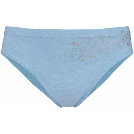 PETITE FLEUR Bikinislip PETITE FLEUR, Mädchen, Gr. 158/164, 4 Stk., bunt (blau, meliert, pink, marine, grau, meliert), Single Jersey, Obermaterial: 95% Baumwolle, 5% Elasthan, Glitzermuster, körpernah, Unterhosen, schöner Basic für jeden Tag, mit floralem Glitzerdruck