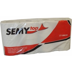 Toilettenpapier, 2-lagig, weiss, Geprägtes Klopapier aus recyceltem Papier, 1 Packung = 8 Rollen à 400 Blatt