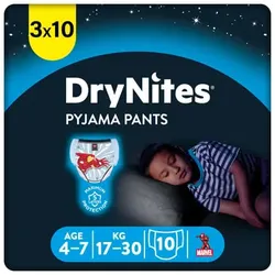 Huggies DryNites Pyjama Pants Einweg Jungen 4-7 Jahre 3 x 10 Stück, 6 (16-30 kg)