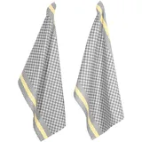 PAD Concept Geschirrtuch 2-er Set "Pit reloaded" grau gelb Grubentuch Geschirrhandtuch