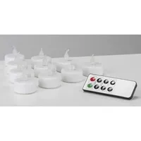 10 LED Teelichte weiß feuergelb Fernbedienung 4 u. 8h Timer Dimmer 2 Leuchtmodi - Weiß