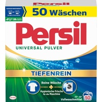 Persil Universal Pulver Tiefenrein Waschmittel (50 Waschladungen), Vollwaschmittel für reine Wäsche und hygienische Frische für die Maschine, effektiv von 20 °C bis 95 °C