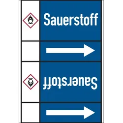 Rohrleitungskennzeichen Sauerstoff - 33000x105 mm Folie selbstklebend