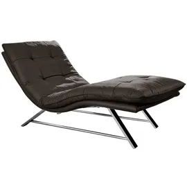 W.Schillig Relaxliege daily dreams Leder 75 x 91 x 170 cm braun mit Kissen