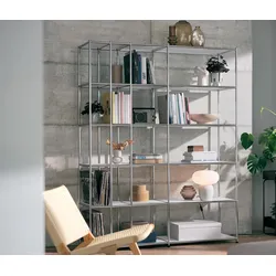 Tchibo - Offenes Regal Metall »Cn3« - 155x40x194,5cm - chrom - Stahl / Kunststoff / Kunststoff
