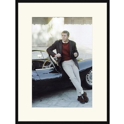 ANY IMAGE Digitaldruck »Steve McQueen«, Rahmen: Buchenholz, Schwarz
