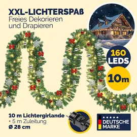 CASARIA Weihnachtsgirlande 2er-Set 10m In-/Outdoor geschmückt