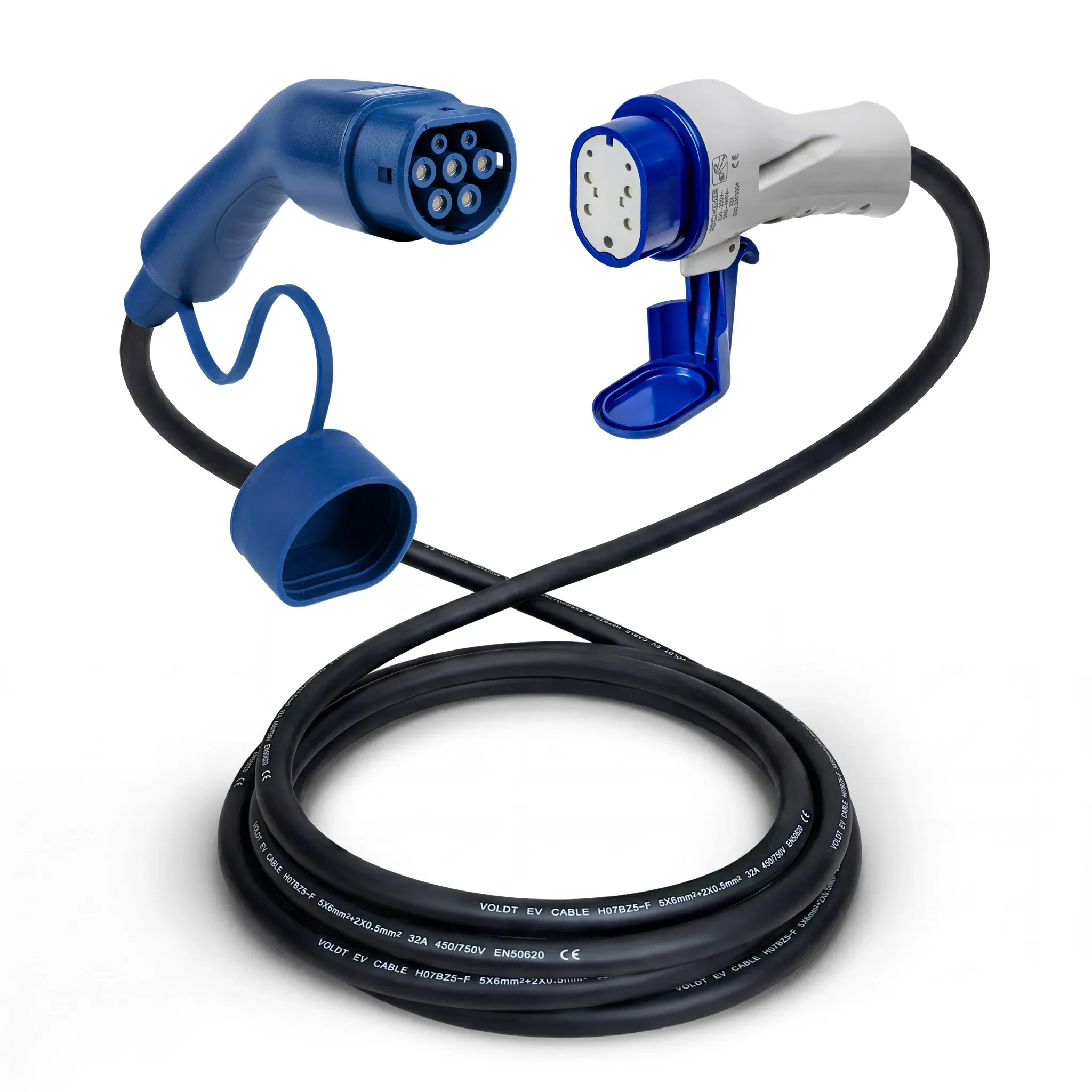 Voldt® Typ 2 - Typ 3 | Mode 3 | 32a | 22kW Ladekabel | 2 Meter