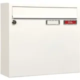 MEFA Briefkasten Sonate 132 mit Namensschild (Farbe weiß, Postkasten mit Schloss, Größe 330x370x108 mm) 132110