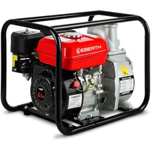 Eberth 6,5PS Wasserpumpe 60.000l/h 30m Förderhöhe, 3 Anschluss, Schmutzwasserpumpe 4-Takt-Benzinmotor, 7m Ansaughöhe,