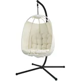 Svita Nelly Hängesessel mit Gestell klappbar Hängekorb Beige