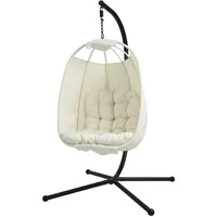 Svita Nelly Hängesessel mit Gestell klappbar Hängekorb Beige