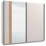 Home Affaire Schwebetürenschrank »Belfort, Kleiderschrank mit Spiegel, Schlafzimmerschrank Bestseller«, 2 Schiebetüren, 220x61x205cm, wähle deine perfekte Innenausstattung, weiß