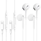 2 Pack iPhone Kopfhörer mit Kabel [MFI-Zertifiziert] In-Ear-Kopfhörer mit Mikrofon und Lautstärkeregler, HiFi-Stereo-Ohrhörer mit Anschluss Kompatibel mit iPhone 14 Pro/14/Mini/12/SE/11/XR/8/8Plus/7