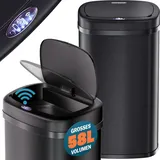 monzana Sensor Mülleimer 58 l Schwarz