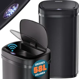 monzana Sensor Mülleimer 58 l Schwarz