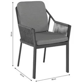 TIERRA Outdoor Gartensessel Liv 61 x 81 x 58 cm grau