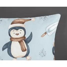 Muller Textil Jani Pinguin Mehrfarbig 135 x 200 cm + 2 x 80 x 80 cm