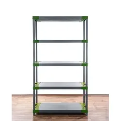 PROREGAL Kunststoffregal BIG GREY BEAR Tall, HxBxT 180x80x46cm, Fachlast 160kg, Grau-Grün Kunststoff-Regal Euro-Regal Stecksystem Lagerregal