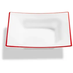 Gmundner Keramik Rubinroter Rand, Suppenteller Trend (20x20cm)