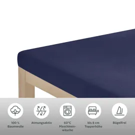 OTTO home Spannbettlaken Jersey 90 x 200 - 140 x 200 - 180 x 200 cm blau