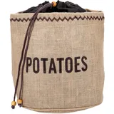 KitchenCraft Natural Elements Jutesack, für Kartoffeln, mit Verdunklungsfutter, Sackleinen, Braun, 25 cm x 25 cm x 24 cm