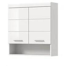 inn.furn Badezimmer Hängeschrank in Weiß Hochglanz 74 x 79 cm Shawn