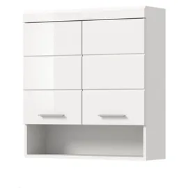 inn.furn Badezimmer Hängeschrank in Weiß Hochglanz 74 x 79 cm Shawn