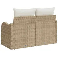 VidaXL Gartensofa mit Kissen Beige Poly Rattan