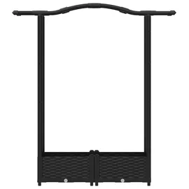 vidaXL Hochbeet mit Rankgitter und Dach 124 x 40 x 125 cm Schwarz