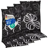 NYVI Hochlehnerauflage Hochlehner Auflagen 4er Set Barcelona - Gartenstuhlauflagen 118x50cm, (4 St), Stuhlauflage, Sitzauflage mit Halteband, UV-fest, Blumen Floral