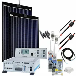 Offgridtec mTriple Flex L Wohnmobil Solaranlage mit 2 x 160W 45/30/350 VBCS Triple Charger und 5748 VPC Jupiter Kombipanel