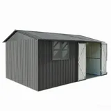 Oxeza Gerätehaus, Grau, Metall, Mode, Rechteckig, 307.8x204.8x374.93 cm, Aufbewahrung & Schutzhüllen, Geräteschuppen