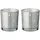 Edzard 2er-Set Teelichtglas Tani (Höhe 8 cm, ø 7 cm) Motiv Tannen, außen grau, Tannen-Motiv