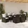 vidaXL Garten Essgruppe 7 pcs Braun Poly-Rattan - Braun