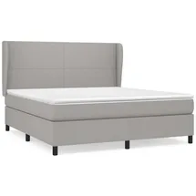 vidaXL Boxspringbett mit Matratze Hellgrau 180x200 cm Stoff