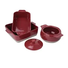 Olympia Bräter, rot/ taupe