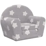 vidaXL Schlafsofa für Kinder Hellgrau Sterne Weich Plüsch